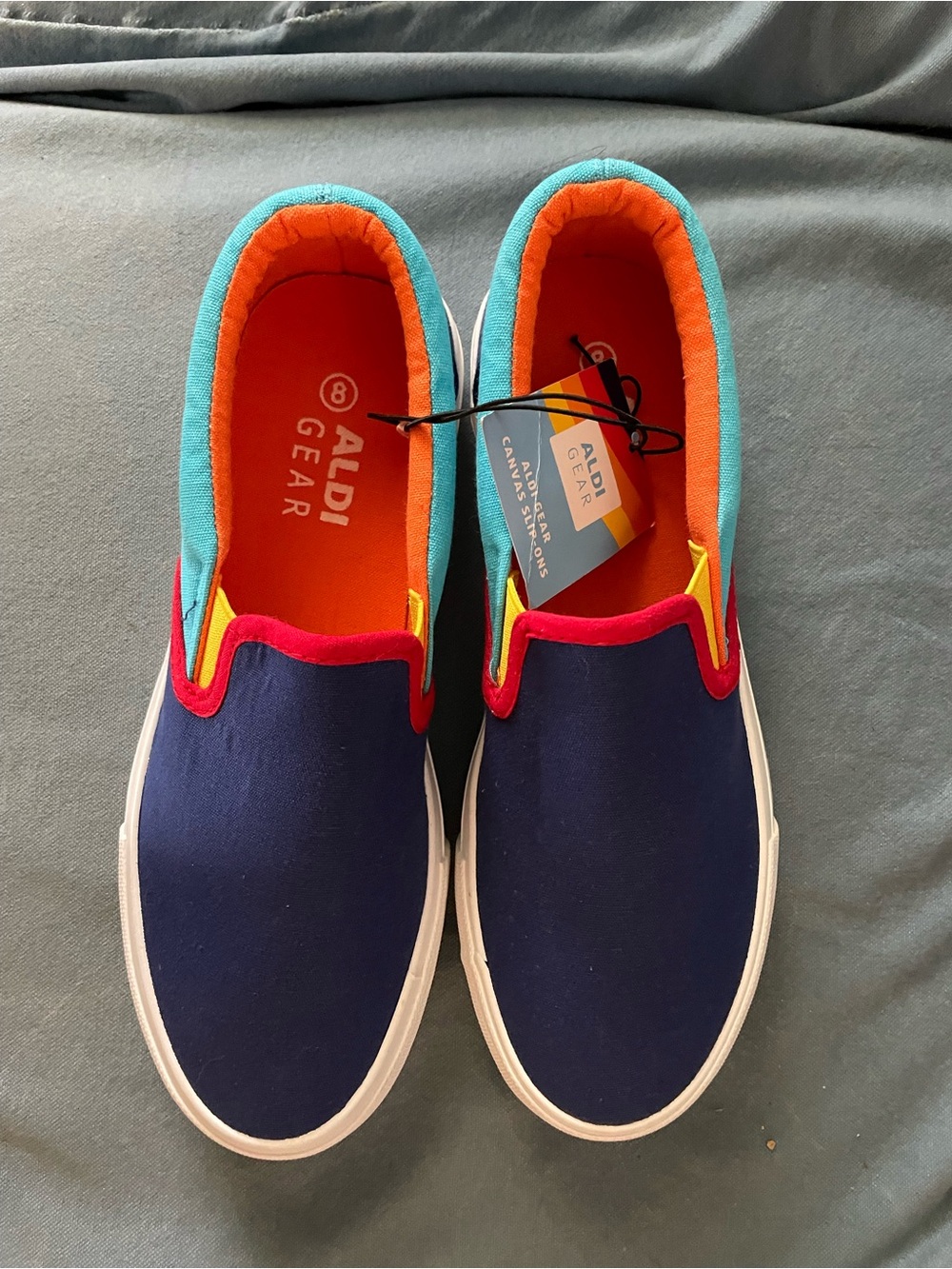 Aldi Gear Slip-on Sneakers, NWT, Multicolor, Size 8